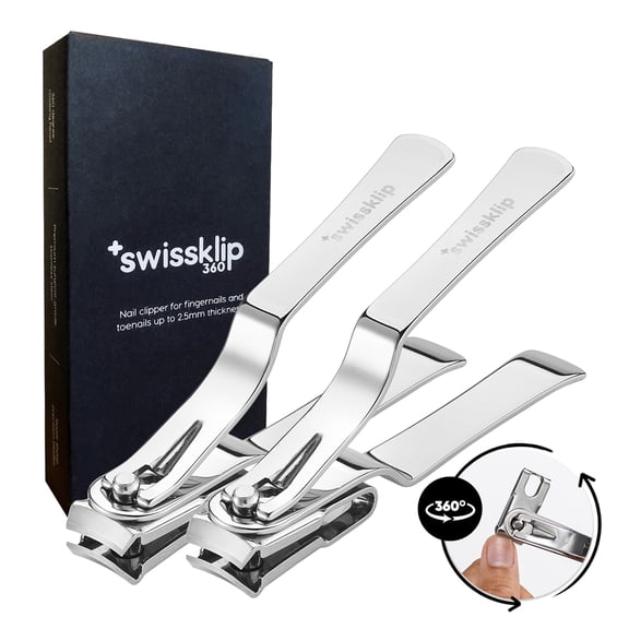 Swissklip Nail Clippers for Men I Well Suited as Finger Nail Clippers Adult I Also Can be Used as Fingernail Clippers for Women I Swissklip Nail Clipprs rate among the Best Nail Clippers (2 Pack)