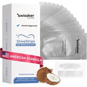 Swissklip ShineStrips Teeth Whitening Strips, Enamel Safe, Dentist Formulated, Visible Results in 2 3 Treatments, 28 Strips 14 Upper + 14 Lower