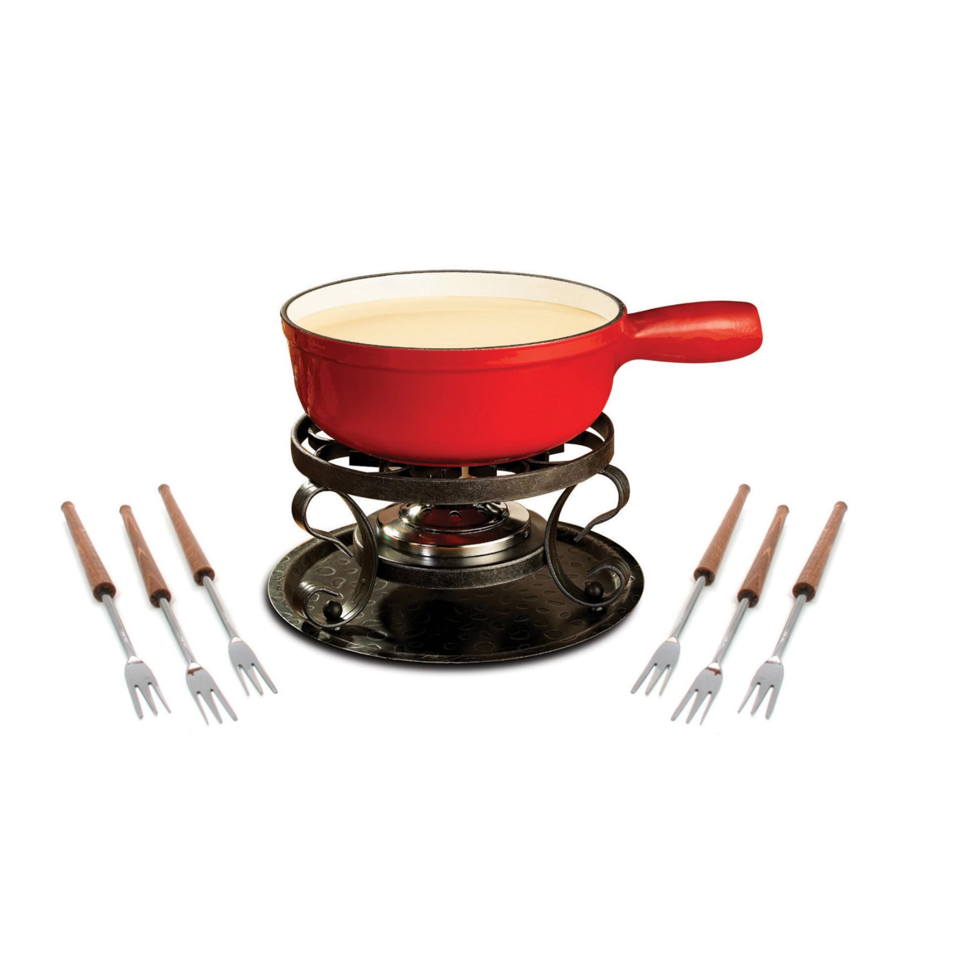 Swissmar Lugano 9 Piece Fondue Set, Cherry