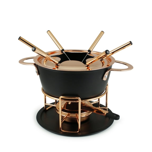 Swissmar Realp Cast Aluminum 11 Piece Fondue Set, Cheese Meat or Chocolate Fondue
