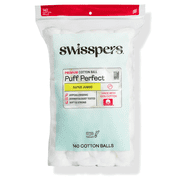 Swisspers Super Jumbo 100% Cotton Balls, Dermatologist Tested, Soft & Absorbent, 140 Count