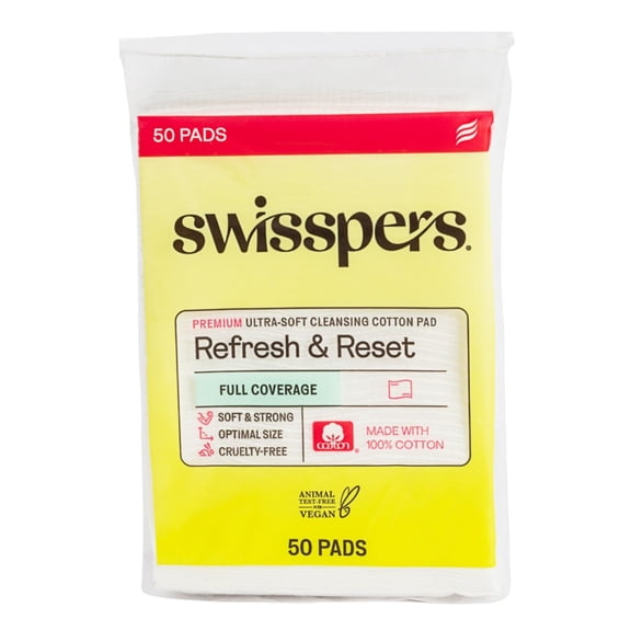 Swisspers Cleansing Pads Ultra Soft 50 Count 100% Cotton (Pack of 3)