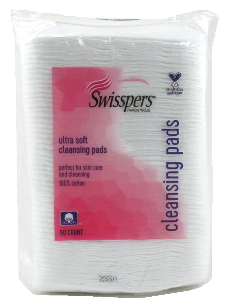 Swisspers Cleansing Pads Ultra Soft 50 Count 100% Cotton (Pack of 3)