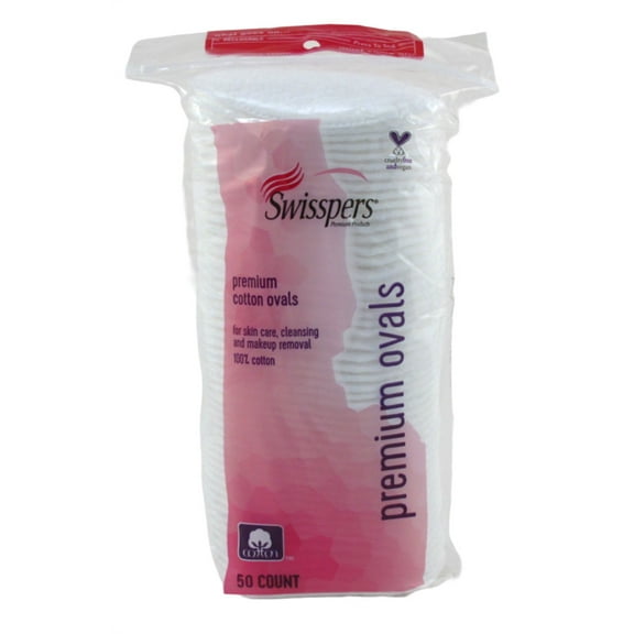 Swisspers Cotton Ovals Premium 50 Count 100% Cotton (Pack of 3)