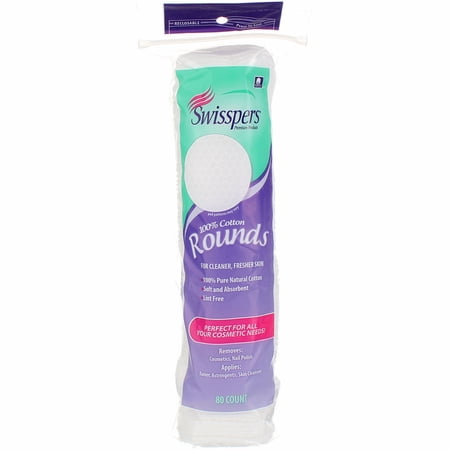 Swisspers Cotton Rounds 80 ea (Pack of 4)
