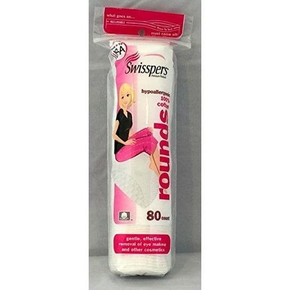 Swisspers Cotton Rounds, 80 ea