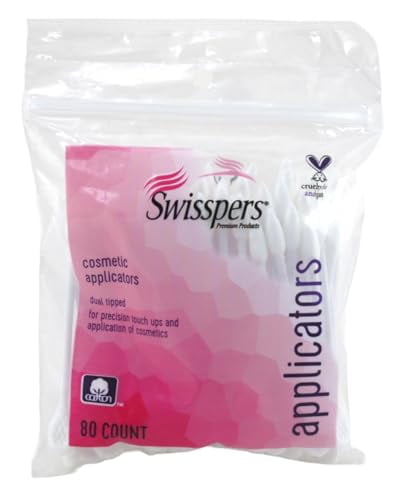 Swisspers Cotton Swabs 80 Count Cosmetic Applicators (Pack of 3)
