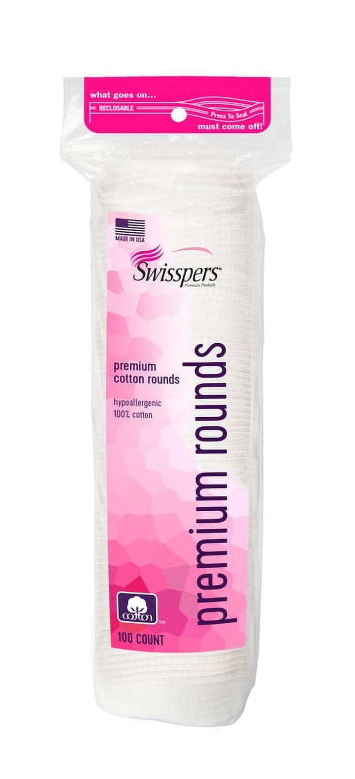 Swisspers Hypoallergenic 100% Cotton Rounds - 100 Beauty Rounds - 4 Pack
