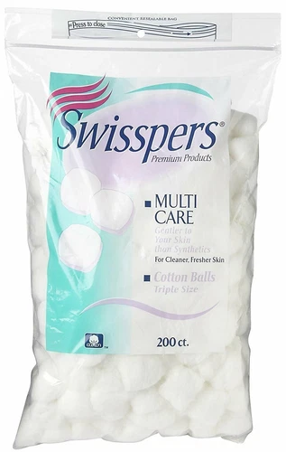 Swisspers Multicare Triple Size Cotton Balls Made From 100% Pure Cotton 200 Ct