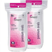 Swisspers Premium 100 Percent Cotton Ovals, Reclosable Bags, 50 Count Bags, 2 Pack 100 Count Total