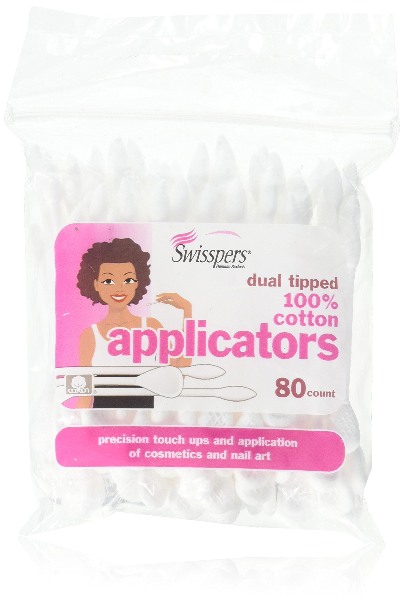 Swisspers Premium Cosmetic Applicators WHF2- 80 ct
