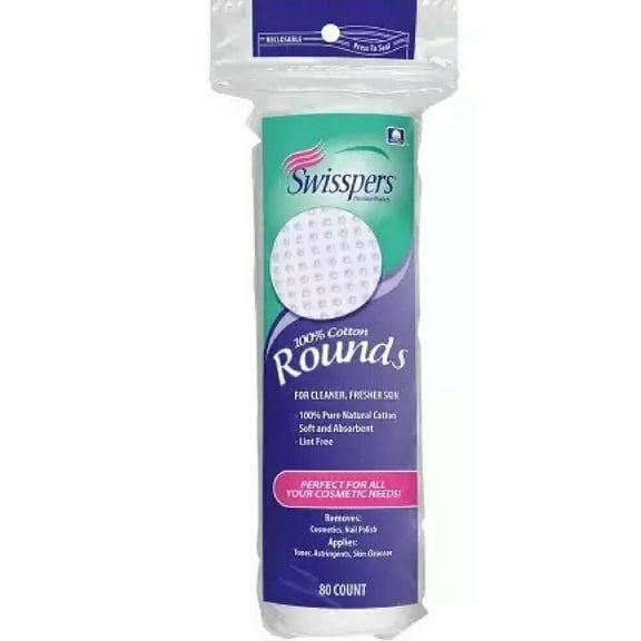 Swisspers Regular Cotton Rounds, 80 Ct (3 pack) (Bundle)