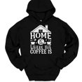 thumbnail image 1 of SPEEDRUN Men's Long Sleeve Graphic Print Hooded Pullover Tops T-Shirts Home Is Where The Coffee Is Hooded Sweatshirt, 1 of 6
