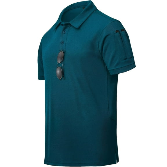 SPEEDRUN Men's Polo Shirt Short Sleeve, Breathable & Moisture-Wicking, Classic Fit