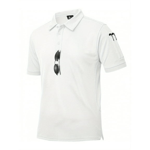 SPEEDRUN Men's Polo Shirt Short Sleeve, Breathable & Moisture-Wicking, Classic Fit