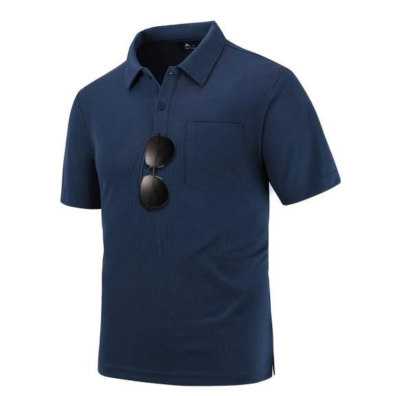 SPEEDRUN Men's Polo Shirt Short Sleeve, Breathable & Moisture-Wicking, Classic Fit