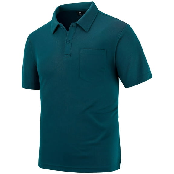 SPEEDRUN Men's Polo Shirt Short Sleeve, Breathable & Moisture-Wicking, Classic Fit