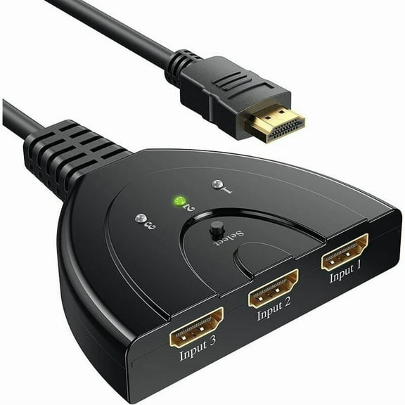 Switch 1080P, 3 Port Hdmi Switch Hdmi Switch Selector Splitter Manual 3 Inputs To 1 Output Hdmi Switcher Full Hd1080P / 3D Supported With High Speed Cable