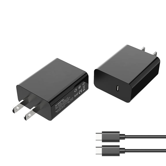 Switch 2 60W PD Fast Charger Power Adapter - Universal Fire Bull Charger for Nintendo Switch 2/Switch/Switch OLED Consoles, Portable USB-C Fast Charging Power Supply