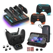 Switch 2 Accessories Kit, Switch 2 Controller Grips, Switch 2 Controller Charger, Switch 2 Carrying Case, Includes Screen Protectors and Thumb Grips, Must-Have Switch 2 Accessories Kit 2025