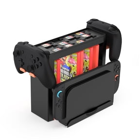 Switch 2 Accessories Organizer - Space Saving Storage Tower for 15 Game Cases, 12 Cartridges, Controllers & Dock Station, Universal Stand for Switch 2/OLED Systems (Black)