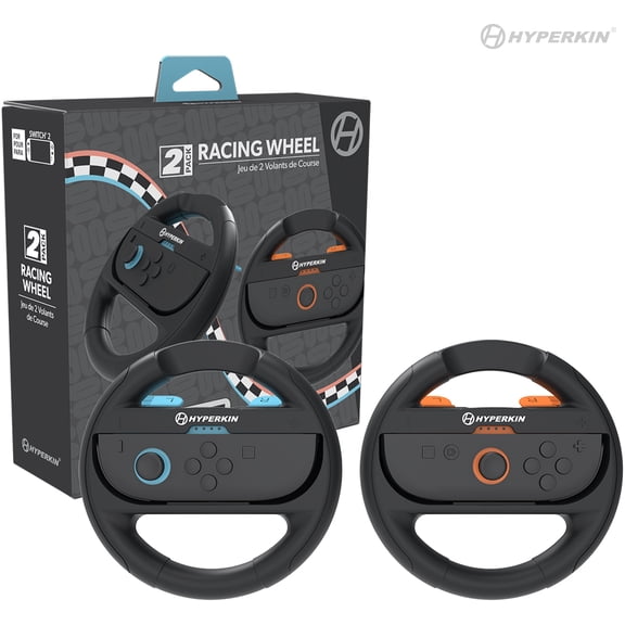 Switch 2 Accessory: Joy-Ride Racing Wheel Set 2 PC Joy-Con2/Switch Joy-Con (Black) for Nintendo Switch 2