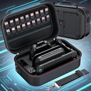 Switch 2 Carry Case Compatible for Nintendo Switch 2, with 18 Games Cartridges, Travel Case for Switch 2 and Accessories，with Handles and Shoulder Straps, Waterproof and Dustproof