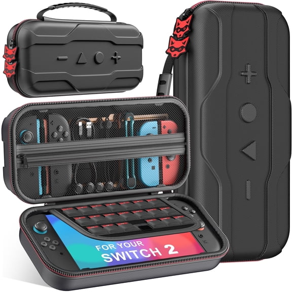 Switch 2 Case | Switch 2 Accessories - QQV Hard Shell Shockproof Carrying Case Compatible with Nintendo Switch 2 (2025)