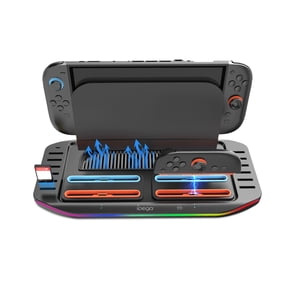 AllinOne Charging Station for Nintendo Switch 2, RGB Charging Dock with 12Slot Game Card Storage and AntiSlip Stable Base