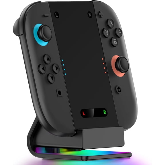 Switch 2 Charging Grip Stand Compatible with Joycon 2 Controller Charger [Play While Charging] [Two Way Charging] Switch 2 Charger Station Dock Compatible with NS2 Accessories with Dynamic Light