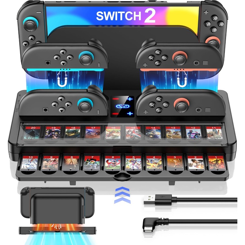 Switch 2 Charging Storage Dock [20 Game Card Slots] Joycon 2