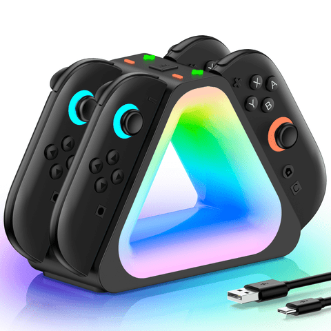 Switch 2 Controller Charger, Switch 2 Accessories with 4 in 1 Fast Charger Station