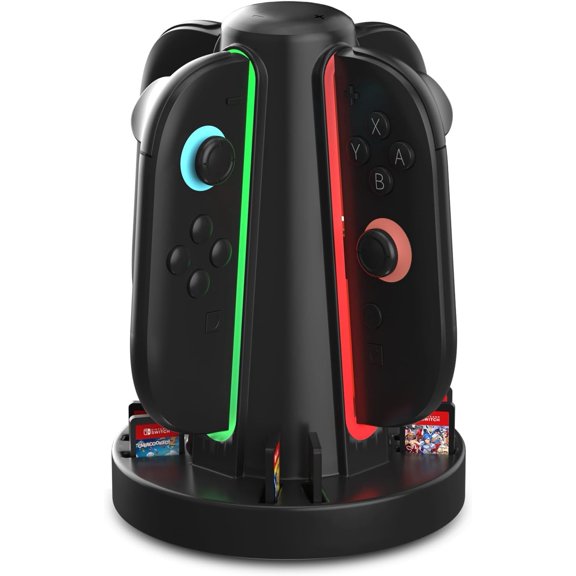 Switch 2 Controller Charging Dock, Fast USB-C Charging Station for Up to 4 Magnetic Switch 2 Joy-Cons, Joy-Con 2 Charging Dock (4-Port Magnetic)