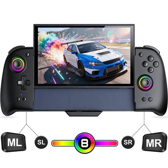 Switch 2 Controller with Hall Effect Joysticks & Enhanced Grip for Switch 2, Wireless Switch 2 Pro Controller with 8-Color Lighting, Turbo, Macros, KeyLinker App