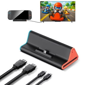 Switch 2 Dock with HDMI & 60W Charging Cable, 4K Portable Docking Station for Nintendo Switch2 Game Console, Travel Stand Base Connector Accessories Set (TV Adapter, 3 USB Ports, PD Power Input)