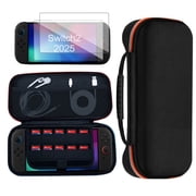 YUOY Carrying Case for Nintendo Switch 2 (2025), Travel Bag for Nintendo Switch 2 Accessories with 2 HD Screen Protectors, Black