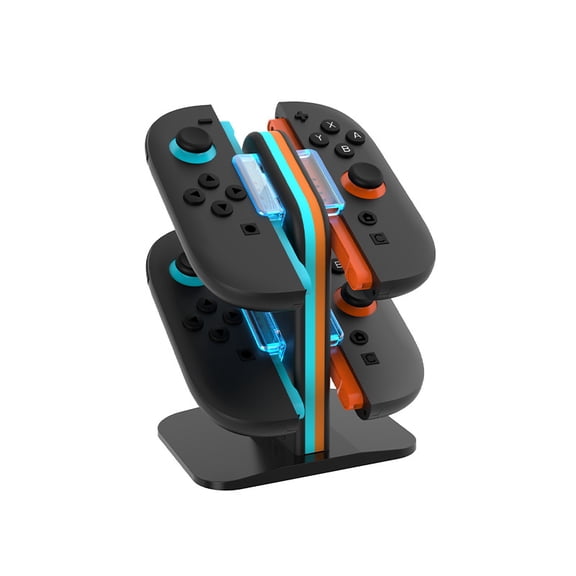 Switch 2 Joy-Con 4-in-1 Charging Dock - Quad Slot Charging Base for Nintendo Switch 2 Left/Right Controllers, Square Compact Charger Station with LED Indicators