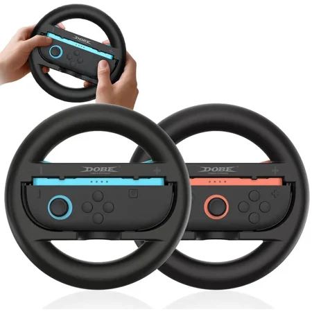 Switch 2 JoyCon Steering Wheel Compatible with NS2 Joycon Controller, Racing Wheels for Switch 2 Mario Kart 8 Deluxe, Universal NS2 Wheel Accessories