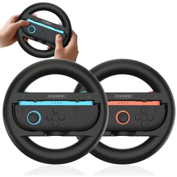 Switch 2 JoyCon Steering Wheel Compatible with NS2 Joycon Controller, Racing Wheels for Switch 2 Mario Kart 8 Deluxe, Universal NS2 Wheel Accessories