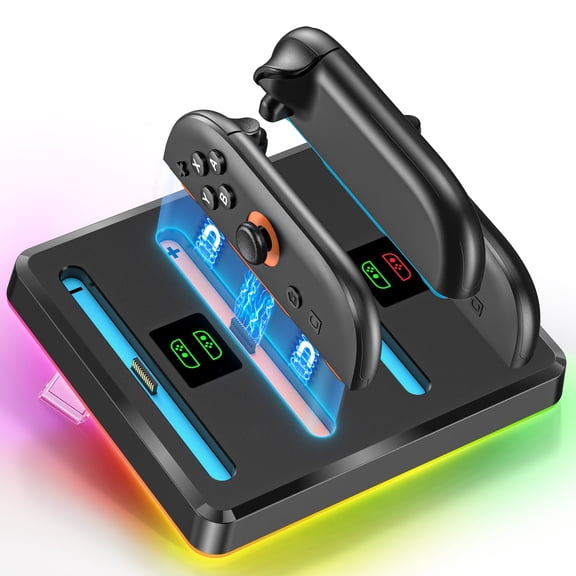 Switch 2 Controller Charging Dock, Magnetic Fast Charging Joy Con Charger Station Compatible with Nintendo Switch 2, Switch 2 Accessories with LED Indicator