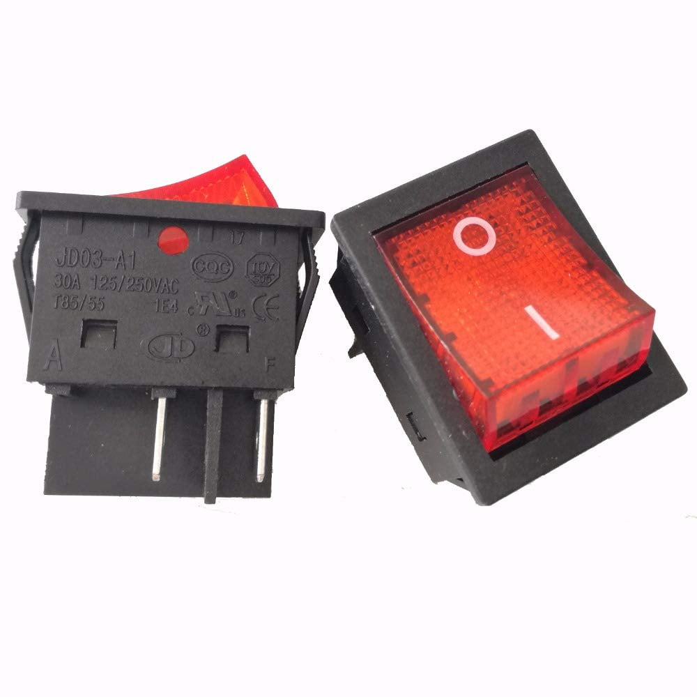 Switch 2 Pcs JD03-A1 4 Pins 30A 125V/250V Large Current Rocer Power Switches Push Button Switch for Inverter Welding Machine TUV CE