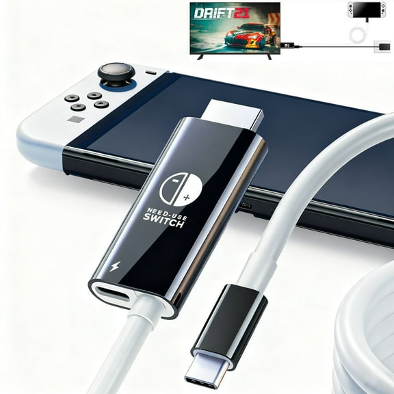 Switch Portable Dock, 6.5ft 4K/60 Hz USB-C to HDMI TV Adapter for Switch/Switch OLED(Black)