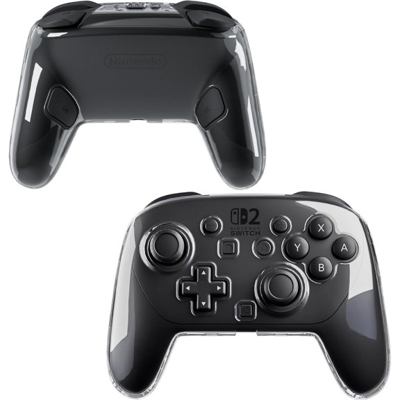 Switch 2 Pro Controller Clear Case Remote Hard Shell PC Slim Cover Scratch & Shockproof Durable Accessories for Nintendo Switch 2 Pro Controller (Crystal)