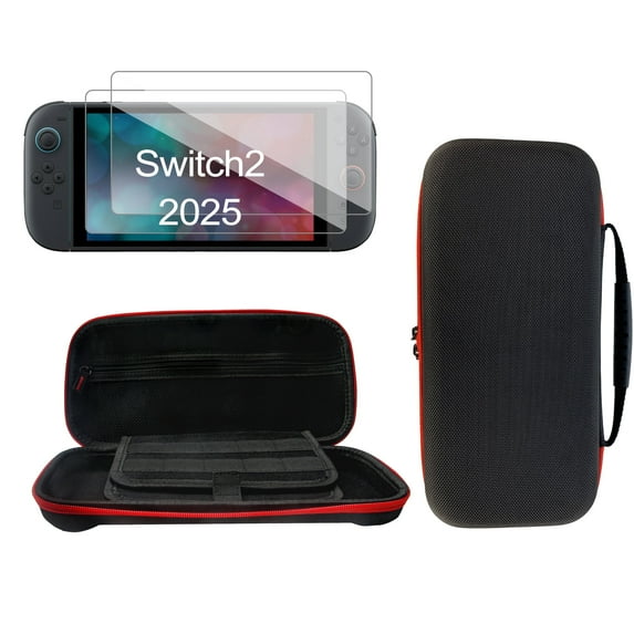 YUOY Carrying Case for Nintendo Switch 2 (2025),Travel Bag for Nintendo Switch 2 Accessories with 2 HD Screen Protectors, Black