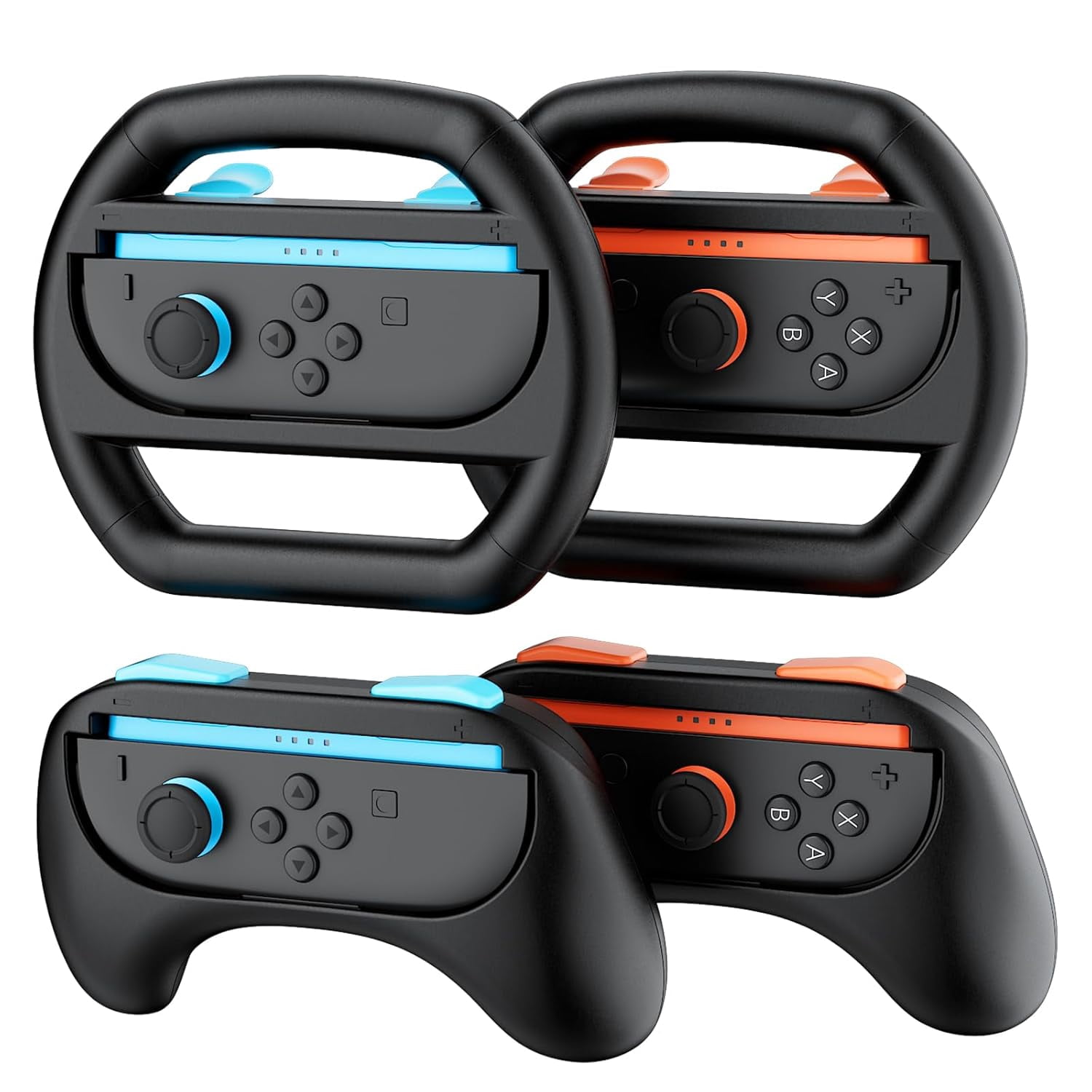 Switch 2 Steering Wheel & JoyCons Grip Kit - 2-in-1 Pro Controller ...