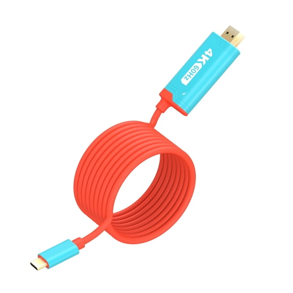 Switch 2 TV Adapter Docking Station, 4K@60Hz 18 Gbps USB C to HDMI 2.0 Adapter for TV/Monitor, 6.6ft 100W PD Play While Charging, Portable Travel TV Cable for Nintendo Switch 1 and 2/Steam Deck/OLED