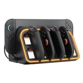Switch 2 Wall Mount, RGB Light Wall Mount for Switch 2, 4 Joy-Cons Charging, 4 Game Slots,Black