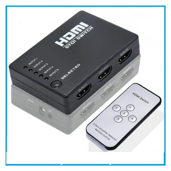 Switch 5 Ports Switcher 5 in 1 Out HD 1080P Video Cable Switches 5x1 Hub Adapter Converter ,High Image Resolution