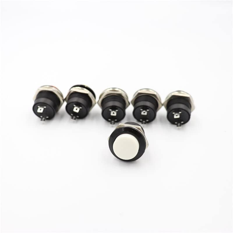 Switch 6 Pcs Momentary SPST NO Round Cap Push Button Switch AC 6A/125V ...