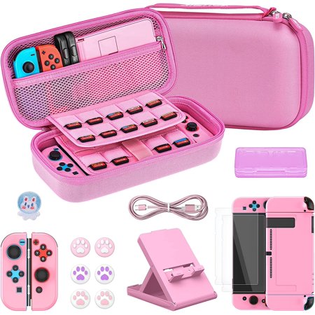 Switch Accessories Bundle, 16 in 1 Accessories Kit Includes Switch Carrying Case, Protective Case Cover